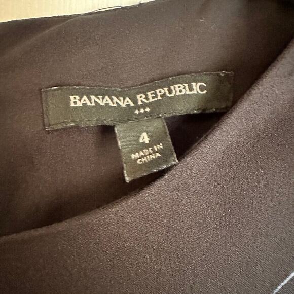 Banana Republic Black Purple Floral Bell Sleeves Dress Women's Size 4 - Picture 3 of 5